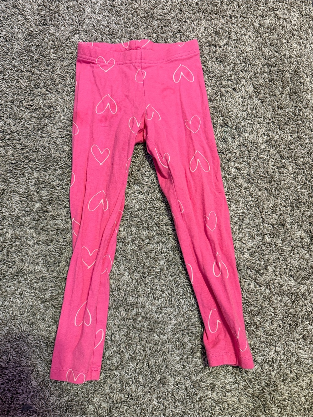 Girls' Pink Heart Print Leggings